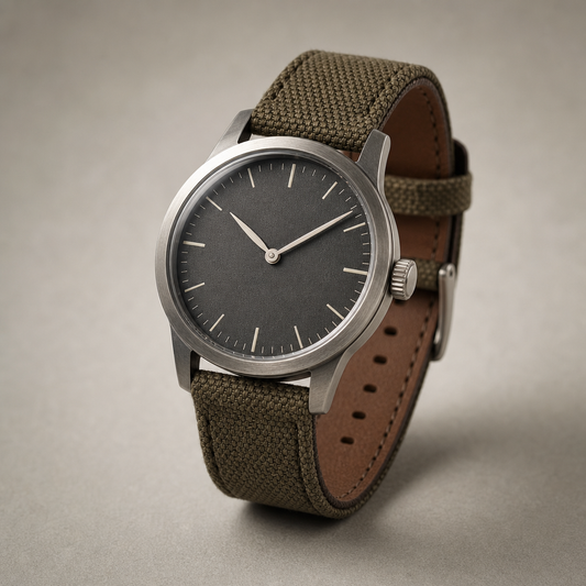 Field Watch on Olive Canvas Strap