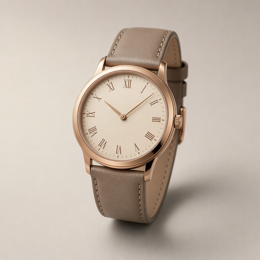 Roman Index Watch, Rose Gold Case