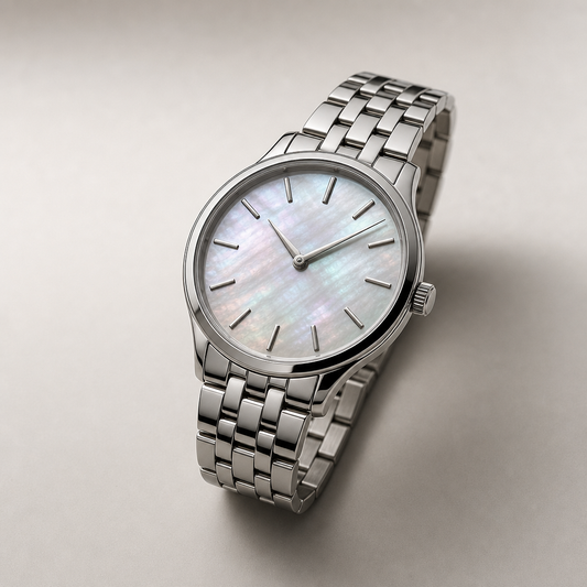 Mother-of-Pearl Dial Watch, Slim Bracelet