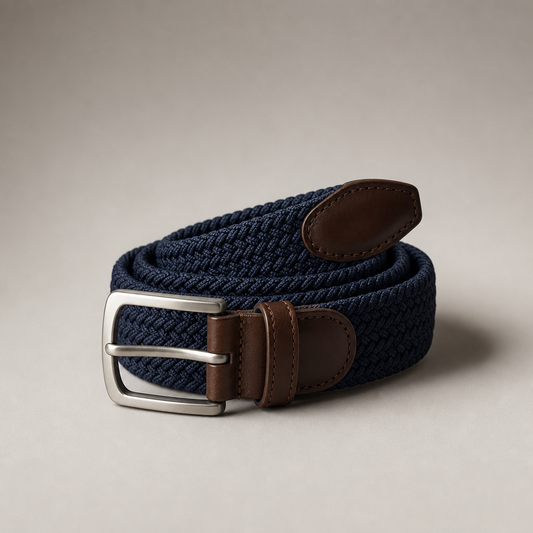 Woven Elastic Belt, Navy