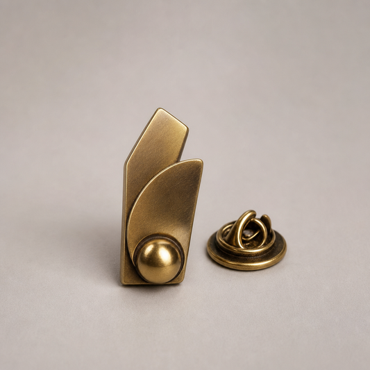 Lapel Pin, Hand-Finished Brass