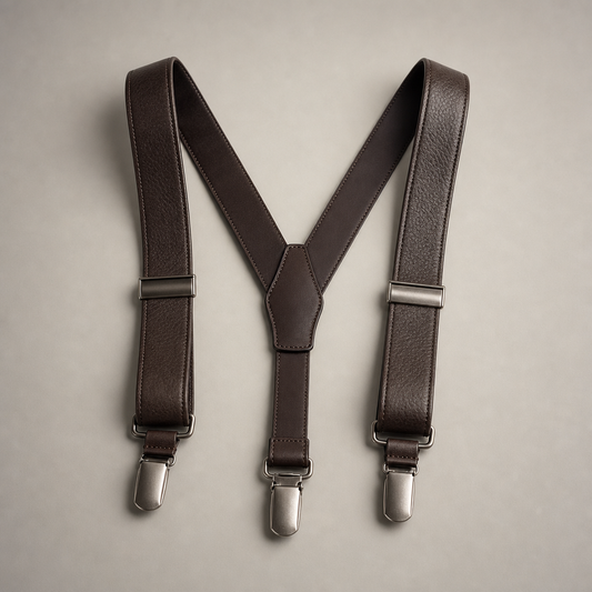 Leather Suspenders with Clip Ends