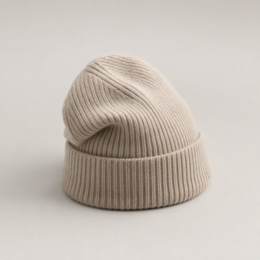 Knit Cashmere Beanie, Oatmeal
