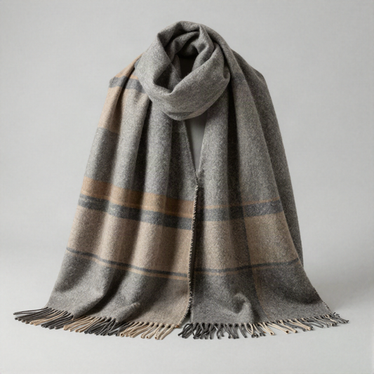 Lambswool Blanket Scarf, Plaid